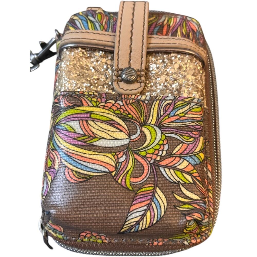 Sakroots Multi-Color Wristlet Wallet With Glitter… - image 2